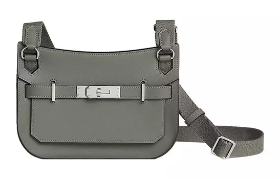 Сумка через плечо Jypsiere Swift из телячьей кожи, мини-сумка через плечо, женская, серая, кучево-дождевая HERMES