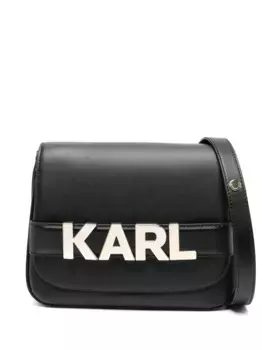 Сумка через плечо K/Letters с металлическим логотипом KARL LAGERFELD, черный