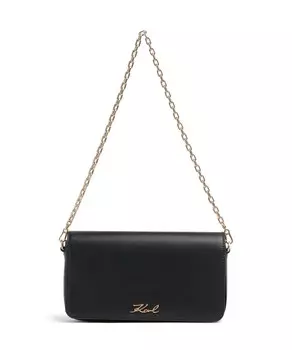 Сумка через плечо K/Signature из мелкозернистой яловой кожи Karl Lagerfeld, черный