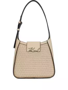 Сумка через плечо K/signature с плетеными деталями KARL LAGERFELD, нейтральный