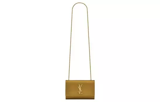 Сумка через плечо KATE из сатина, женская, цвет джунглей SAINT LAURENT