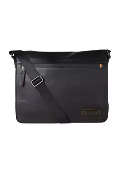 Сумка через плечо, кожа, эмблема Dunmore, черный