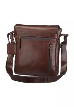 Сумка через плечо, кожаная, однотонная, мужская Heyden, цвет Rotbraun