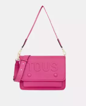 Сумка через плечо La Rue среднего размера цвета фуксии с клапаном Tous, фуксия