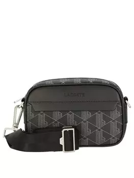 Сумка через плечо Lacoste S 19 cm, цвет allover monogram black