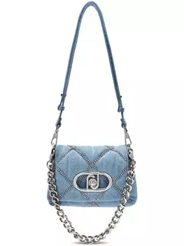 Сумка через плечо LaPuffy из денима с цепочками LIU JO, синий