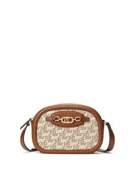 Сумка через плечо LAUREN RALPH LAUREN текстильная с принтом из монограмм, бежевый