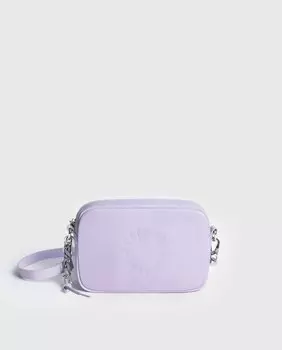 Сумка через плечо лавандового цвета с ручкой в виде цепочки и серебряной застежкой-молнией Kalk, сиреневый