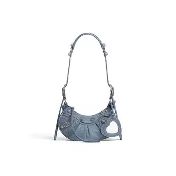 Сумка через плечо Le Cagole XS из денима BALENCIAGA, синий