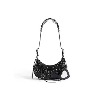 Сумка через плечо Le Cagole XS с пирсингом BALENCIAGA, черный