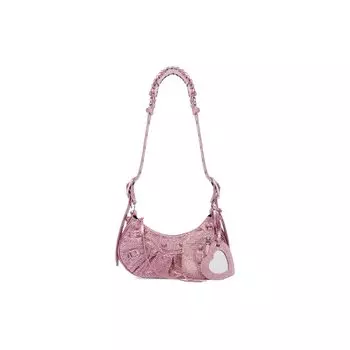 Сумка через плечо Le Cagole XS со стразами BALENCIAGA, розовый