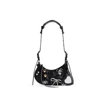 Сумка через плечо Le Cagole XS со значком BALENCIAGA, черный