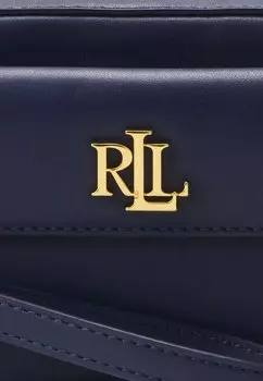 Сумка через плечо LEATHER SMALL MARCY CONVERTIBLE POUCH Ralph Lauren, темно-синий