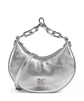 Сумка через плечо les из мелкозернистой яловой кожи. Dkny, серебряный