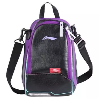 Сумка через плечо LiNing из переработанного волокна, обычная, унисекс, темно-фиолетовый, черный