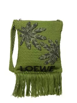 Сумка через плечо LOEWE x Paula's Ibiza с бахромой и листьями Loewe, зеленый