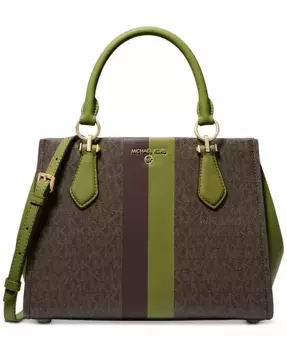 Сумка через плечо Logo Marilyn Medium Stripe Michael Kors, зеленый