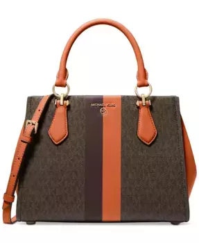 Сумка через плечо Logo Marilyn Medium Stripe Michael Kors, оранжевый
