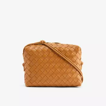 Сумка через плечо Loop из кожи интреччато Bottega Veneta, оранжевый