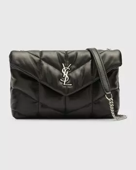 Сумка через плечо Lou Puffer Toy YSL из стеганой кожи Saint Laurent, цвет Noir