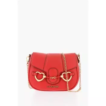 Сумка через плечо LOVE BIG HEARTBIT из искусственной кожи с золотистым тиснением Moschino, красный