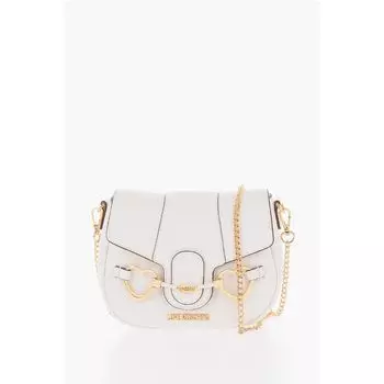 Сумка через плечо LOVE BIG HEARTBIT из искусственной кожи с золотистым тиснением Moschino, белый