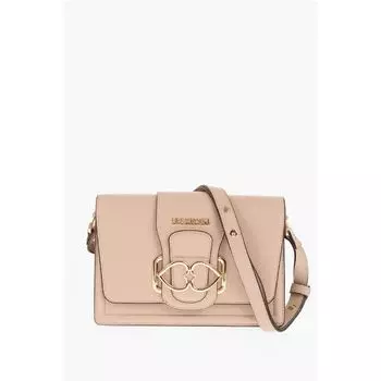 Сумка через плечо LOVE BRIDGE из искусственной кожи с двойным сердцем Moschino, Beige