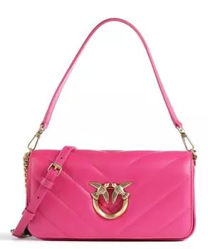 Сумка через плечо Love Click Mini из овчины Pinko, розовый