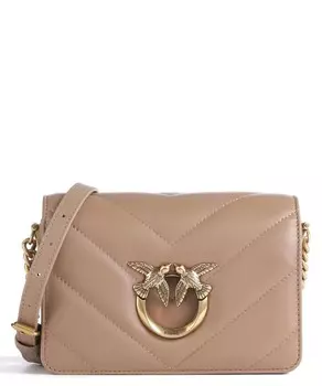 Сумка через плечо Love Click Mini из овчины Pinko, коричневый