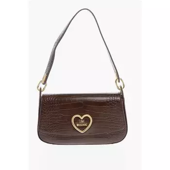 Сумка через плечо LOVE из искусственной кожи с эффектом крокодила и золотистым Moschino, Brown