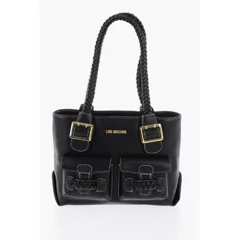 Сумка через плечо LOVE из искусственной кожи с плетеной ручкой Moschino, Black