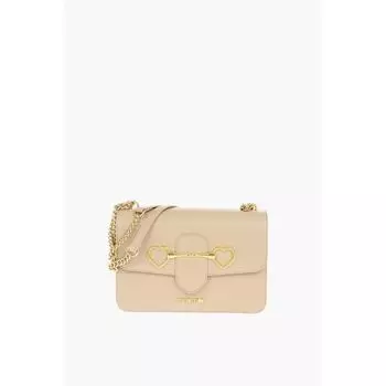 Сумка через плечо LOVE из искусственной кожи с зажимом в форме сердца Maxi Clam Moschino, Beige