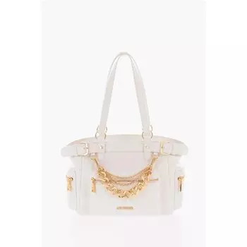 Сумка через плечо LOVE из искусственной кожи со съемной золотой подвеской Moschino, White