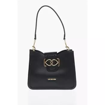 Сумка через плечо LOVE из искусственной кожи с золотыми сердцами Moschino, Black