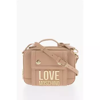 Сумка через плечо LOVE из искусственной кожи с золотым логотипом Moschino, Beige