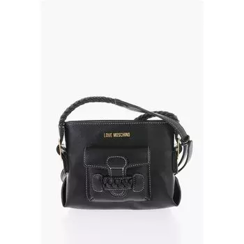 Сумка через плечо LOVE из искусственной кожи с плетеными деталями Moschino, Black
