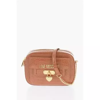 Сумка через плечо LOVE из искусственной кожи с эффектом крокодила Moschino, коричневый