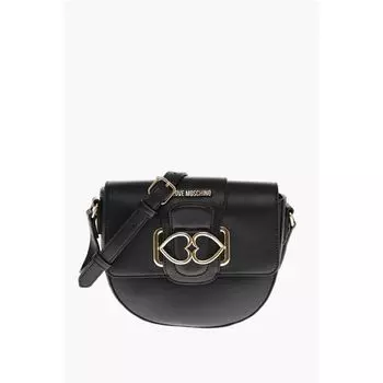 Сумка через плечо LOVE из искусственной кожи с двойным металлическим сердцем Moschino, черный