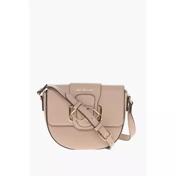 Сумка через плечо LOVE из искусственной кожи с двойным металлическим сердцем Moschino, бежевый