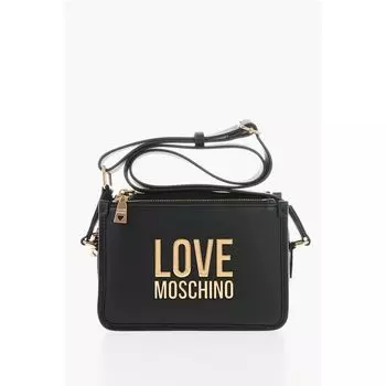 Сумка через плечо LOVE из искусственной кожи с золотым логотипом Moschino, черный