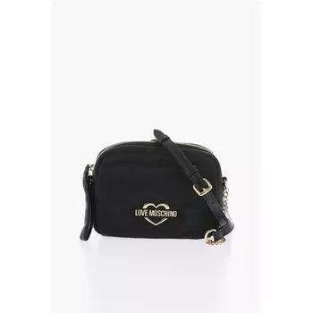 Сумка через плечо LOVE из нейлона с золотым логотипом Moschino, черный