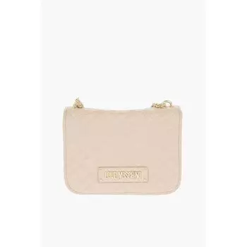 Сумка через плечо LOVE из стеганой искусственной кожи с тисненым логотипом Moschino, Beige