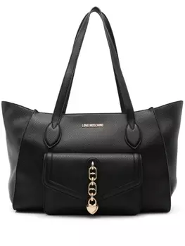 Сумка через плечо Love Moschino с большой подвеской в виде сердца, черный