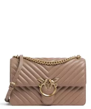 Сумка через плечо Love One Classic из овчины Pinko, коричневый