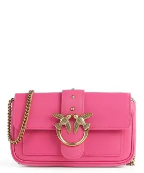 Сумка через плечо Love One Pocket из мелкозернистой кожи Pinko, розовый