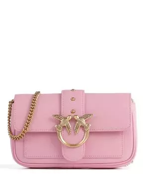 Сумка через плечо Love One Pocket из мелкозернистой кожи Pinko, розовый