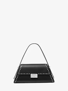 Сумка через плечо Ludlow среднего размера из кожи с заклепками Michael Kors, черный
