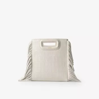 Сумка через плечо m mini из кожи с тиснением под крокодила Maje, экрю