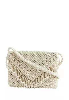 Сумка через плечо MACRAME BEADED Next, белый