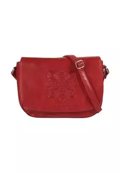Сумка через плечо Мандала, натуральная кожа bruno banani, красный